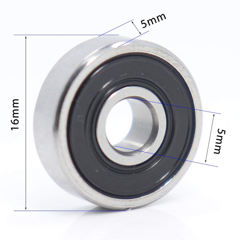 625RS Rubber Sealed Bearing - 5x16x5mm